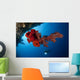Diver Looks Bright Red Wall Decal Design 2