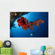 Diver Looks Bright Red Wall Decal Design 2
