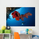 Diver Looks Bright Red Wall Decal Design 2