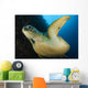 Large Green Turtle Swims Wall Decal