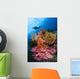 Diver Approaches Colorful Soft Wall Decal Design 3