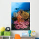Diver Approaches Colorful Soft Wall Decal Design 3