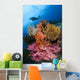 Diver Approaches Colorful Soft Wall Decal Design 3