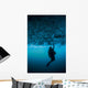 Diver Reaches up to Wall Decal