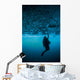 Diver Reaches up to Wall Decal