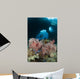 Diver Approaches Gorgonian Sea Wall Decal