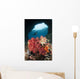 Diver Approaches Soft Corals Wall Decal