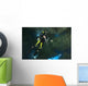 Diver Exploring Underwater Cavern Wall Decal Design 2