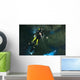 Diver Exploring Underwater Cavern Wall Decal Design 2