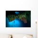 Diver Exploring Underwater Cavern Wall Decal Design 1