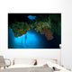 Diver Exploring Underwater Cavern Wall Decal Design 1