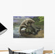 Inostrancevia Attacks Scutosaurus Wall Decal