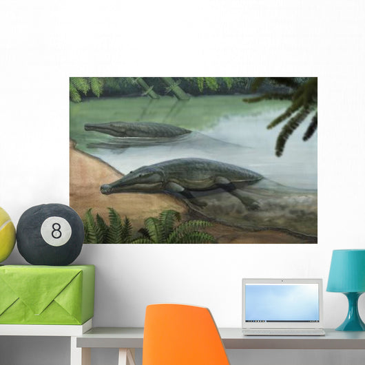 Two Prehistoric Platyoposaurus Stuckenbergi Wall Decal