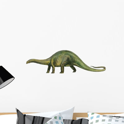 Brontosaurus Prehistoric Era Dinosaur Wall Decal shown on a wall