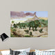 Albertosaurus Observes Family Arrhinoceratops Wall Decal