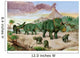 Albertosaurus Observes Family Arrhinoceratops Wall Decal