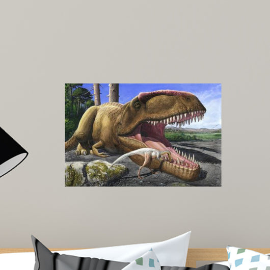 Bird Cleans Mouth Giganotosaurus Wall Decal