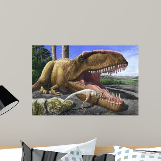 Bird Cleans Mouth Giganotosaurus Wall Decal