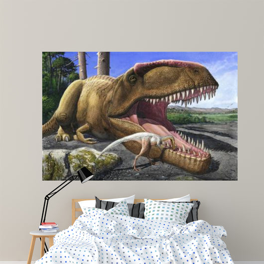 Bird Cleans Mouth Giganotosaurus Wall Decal