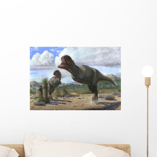 Pair Pycnonemosaurus Nevesi Running Wall Decal