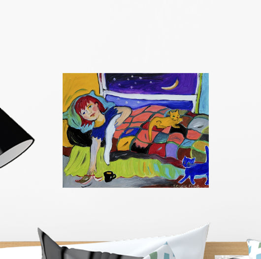 Two Cats Night Wall Decal