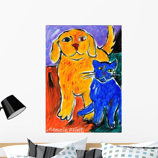 Blue and Yellow Friends Wall Decal