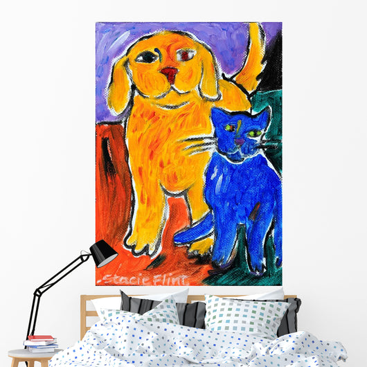 Blue and Yellow Friends Wall Decal