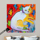 Kitty with Leaf Pattern Wall Decal