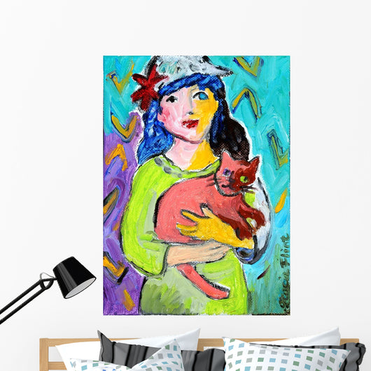 Pink Kitty with Her Wall Decal