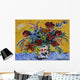 Chinese Porcelain with Bouquet Wall Decal
