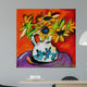 Purple Table with Sunflowers Wall Decal