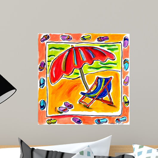 Beach Chair Umbrella Flip Wall Decal