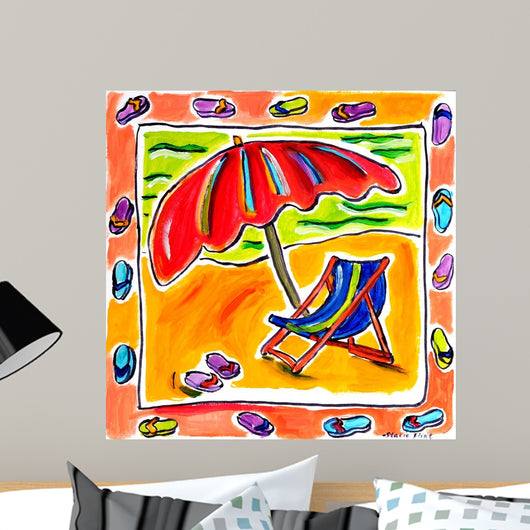 Beach Chair Umbrella Flip Wall Decal