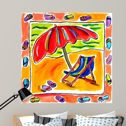 Beach Chair Umbrella Flip Wall Decal