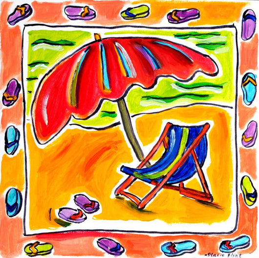 Beach Chair Umbrella Flip Wall Decal
