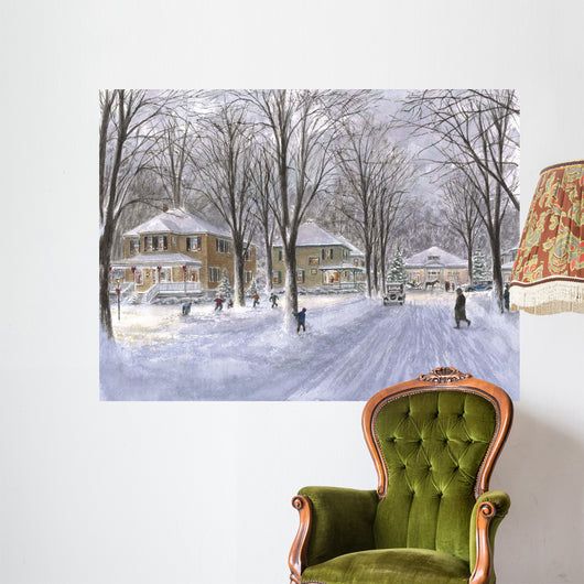 Snowball Fight Wall Decal
