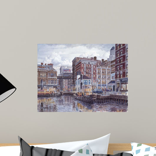 Tugboats and Tenements Wall Decal