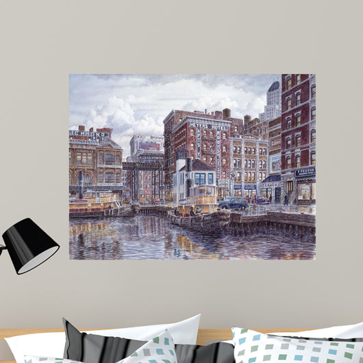 Tugboats and Tenements Wall Decal
