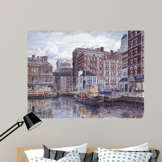 Tugboats and Tenements Wall Decal