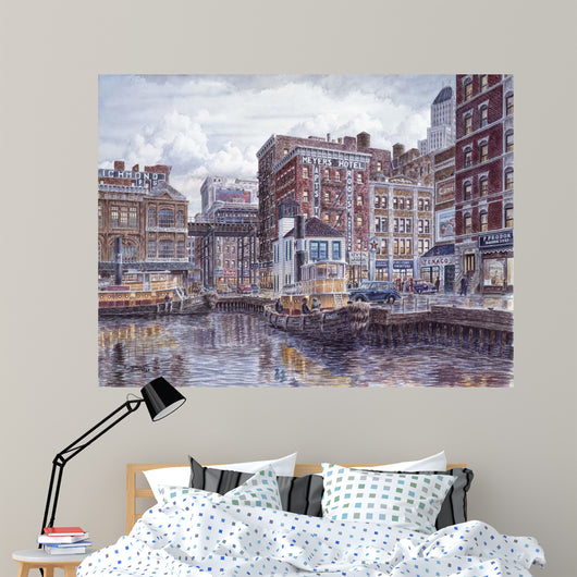 Tugboats and Tenements Wall Decal
