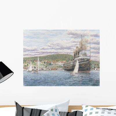 Greater Detroit Wall Decal shown on a wall