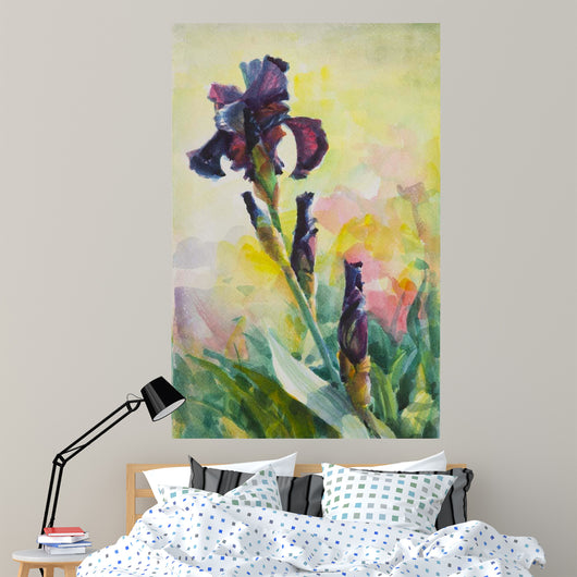 Purple Iris Wall Decal Design 2