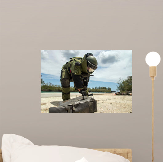 Soldier Dressed Bomb Suit Wall Decal