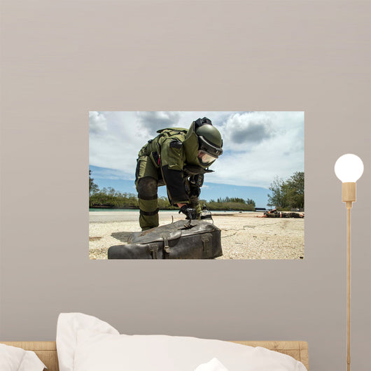 Soldier Dressed Bomb Suit Wall Decal