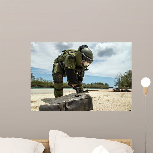 Soldier Dressed Bomb Suit Wall Decal