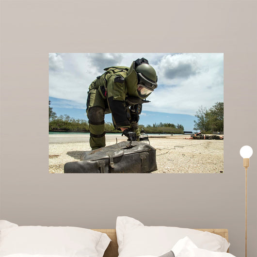 Soldier Dressed Bomb Suit Wall Decal