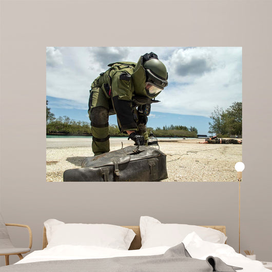 Soldier Dressed Bomb Suit Wall Decal