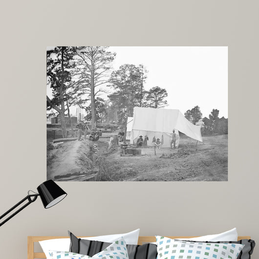 Camp Scene Showing Cook's Wall Decal