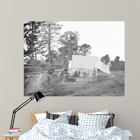 Camp Scene Showing Cook's Wall Decal