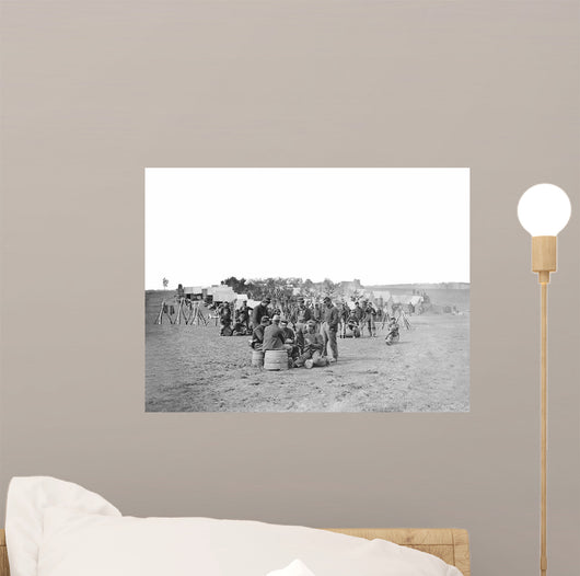 Camp Scene during American Wall Decal Design 3